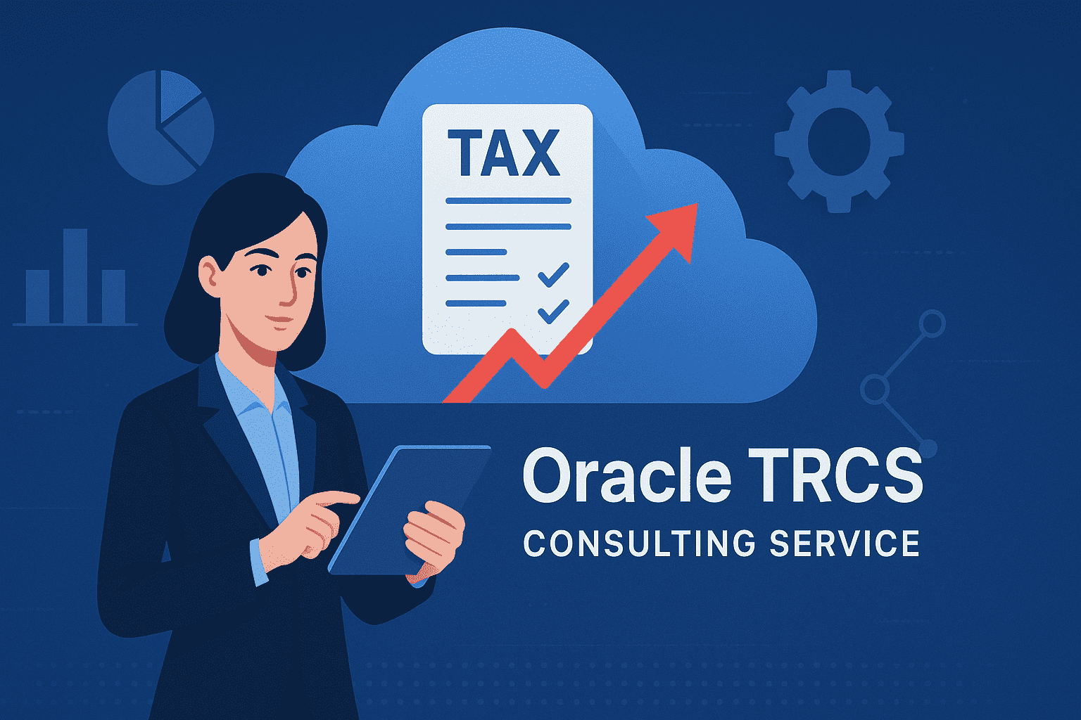Oracle TRCS consulting service logo featuring a modern design and professional color scheme.
