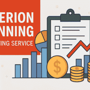 Logo of Hyperion Planning Consulting Service, featuring a modern design with blue and gray colors, symbolizing strategic planning.