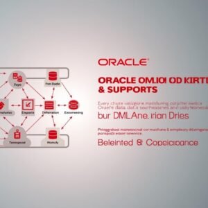 Oracle Cloud Database logo with text highlighting its support features and capabilities for users and businesses.