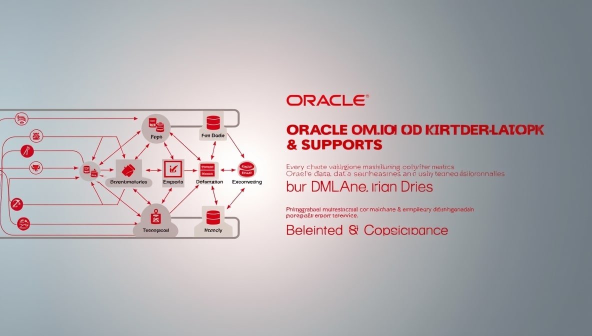 Oracle Cloud Database logo with text highlighting its support features and capabilities for users and businesses.