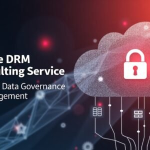 Oracle DRM consulting service logo featuring professional design elements and a focus on data management solutions.