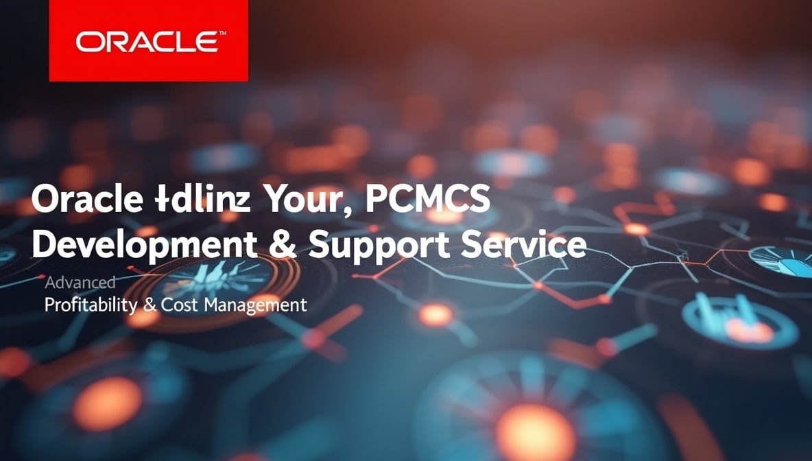 Oracle UI graphic promoting PCM development and support services.