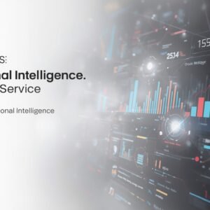 Oracle's operational intelligence and support service graphic showcasing data analytics and customer support solutions.